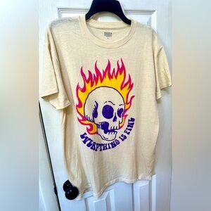 Brisco Brands Flaming Skull "Everything's Fine" Graphic T-Shirt